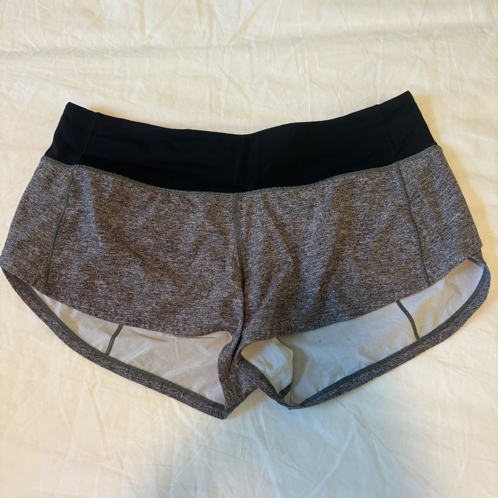 lululemon athletica Black and Gray Speed Up 2.5 inch inseam Athletic Shorts